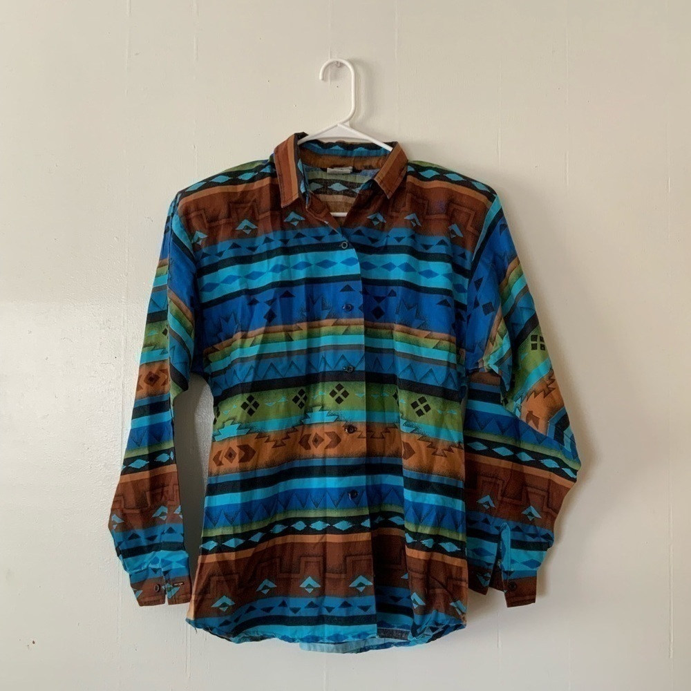 Vintage Roper Western Aztec Button Up Shirt